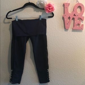Maternity navy mesh sides leggings
